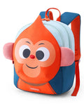 American Tourist Backpack With Monkey Print Orange & Blue (Age - 18 Months to 3 Years) - Height 11.81 Inches (Color May Vary)