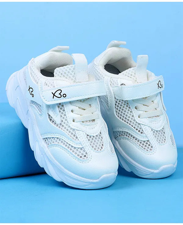 Babyoye Velcro Closure Solid Sneaker Shoes - White