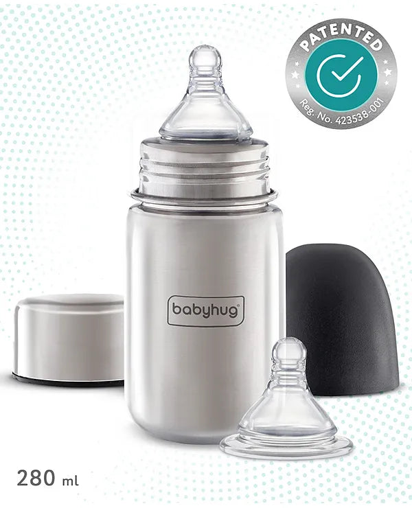 Babyhug Stainless Steel Feeding Bottle - 280 ml