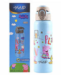 Youp Stainless Steel Sky Blue Color Peppa Pig Kids Insulated Double Wall Water Bottle Lyra - 600 ml