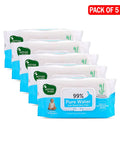 Mother Sparsh Unscented 99 Pure Water (Unscented) Baby Wipes - 72 Pieces (pack of 5)
