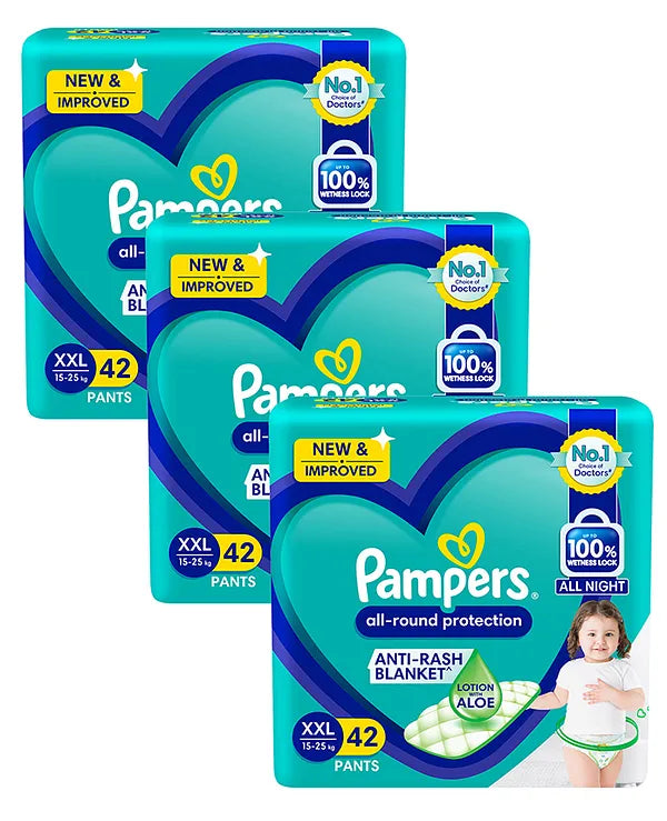 Pampers Pant Style Diapers XXL Size - 42 Pieces - (Pack of 3)